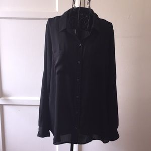 LAST CALL!!   APT 9. Sheer Blouse.  Black. Sz XL